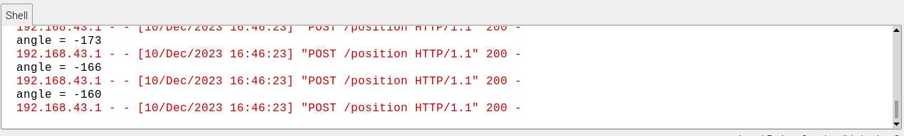 树莓派服务器打印接收的角度信息
